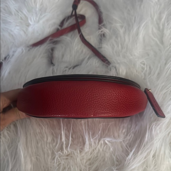 Coach Red and Cream Crossbody Bag with Diagonal Stripes - Picture 2 of 5